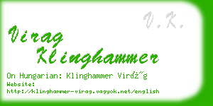 virag klinghammer business card